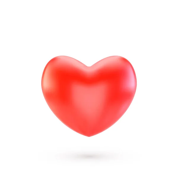 Ρεαλιστική Καρδιά Σκιά Απομονωμένη Λευκό Φόντο Εικονογράφηση Διανύσματος — Διανυσματικό Αρχείο