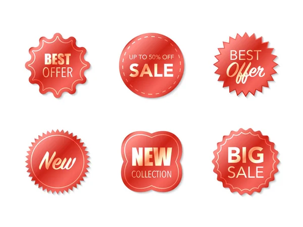 Labels Isolated White Background Best Choice Ribbon Banners Sale Promotion — Stock Vector