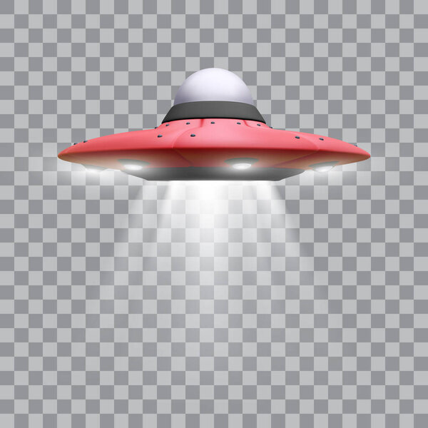 unidentified flying object isolated on white background. Vector illustration