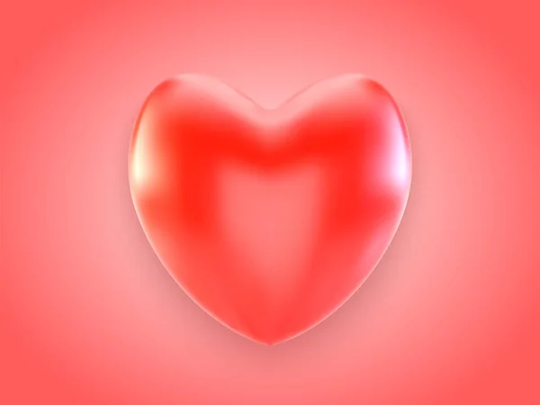 Corazón Rojo Con Sombra Aislada Sobre Fondo Rojo Ilustración Vectorial — Archivo Imágenes Vectoriales