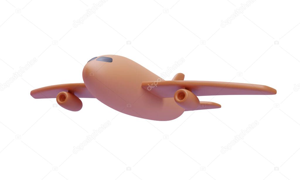3d airplane isolated on white background. Vector illustration