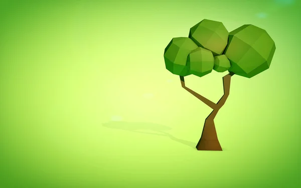 Keep it Green low poly tree — Stock Photo, Image