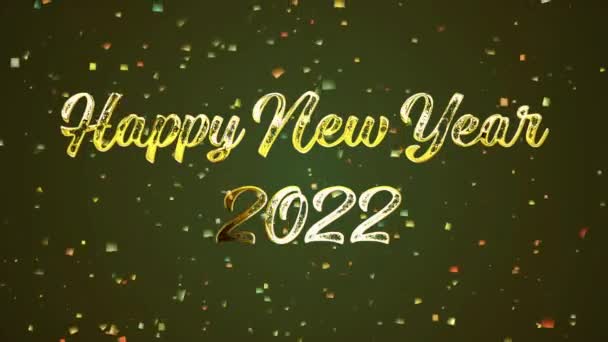 Animazione Testuale Felice Anno Nuovo 2022 — Video Stock