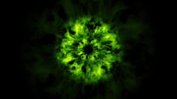 Partículas Verdes Ondas Choque Elementos Gráficos Superpuestos — Vídeo de stock