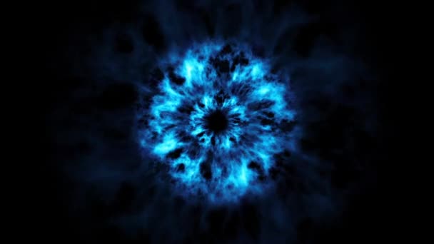 蓝色粒子冲击波覆盖图形元素 — 图库视频影像