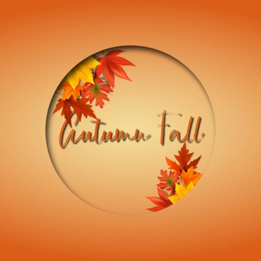 vektör Sonbahar Sonbahar Kağıdı Kesimi.