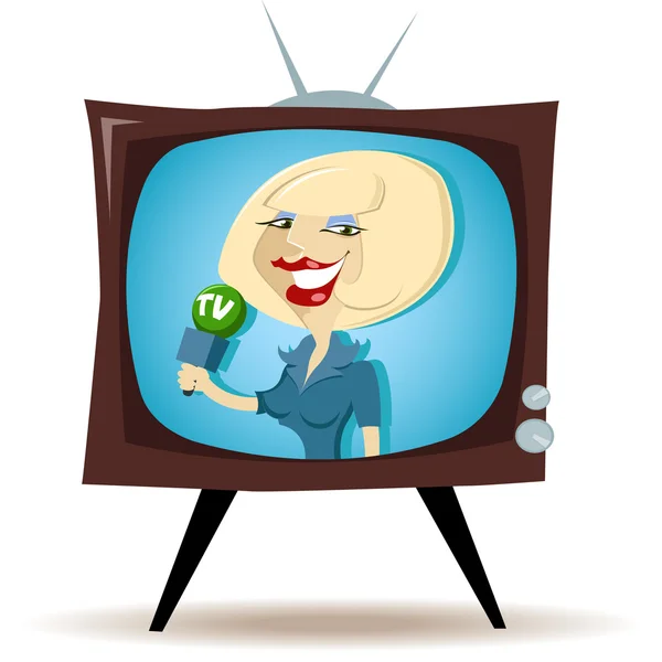 Corresponsal en la TV — Vector de stock