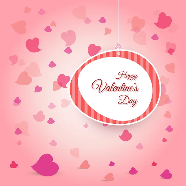 Valentine's Day Card with falling hearts background — Stock Vector