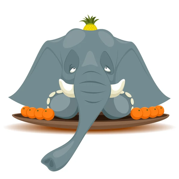 Страва зі слоном для жахливо голодного — стоковий вектор