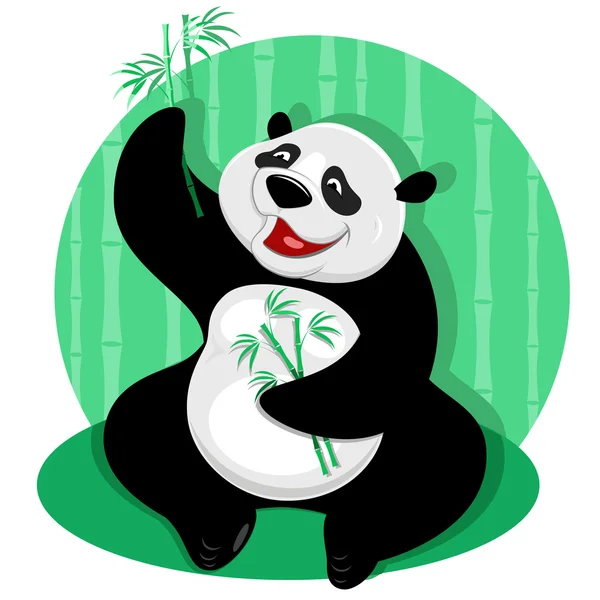 Urso Panda com bambu — Vetor de Stock