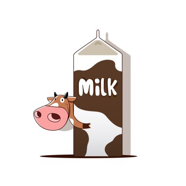 Cow with milk clipart