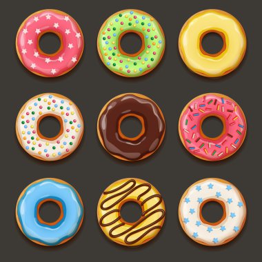 lezzetli donuts kümesi