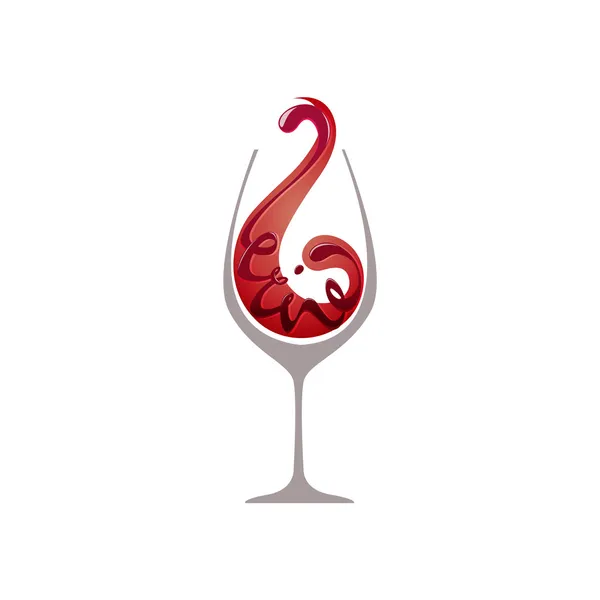 Copa de vino tinto — Vector de stock