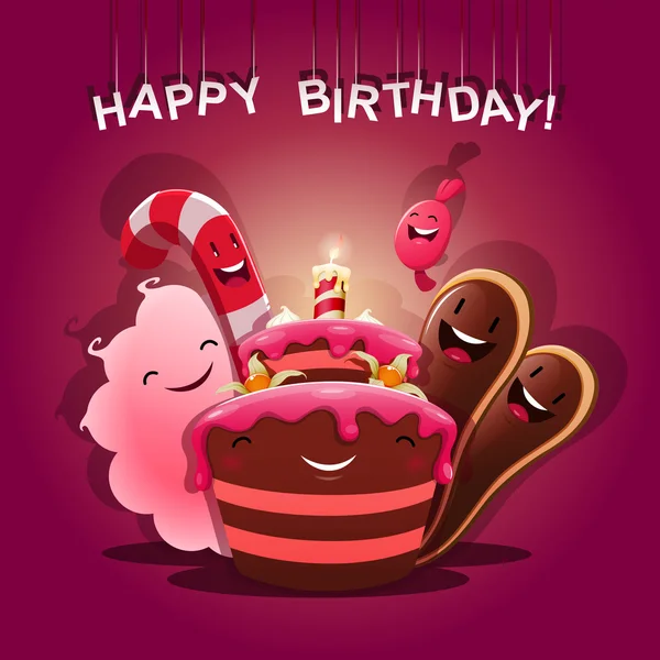 Bonbons féliciter - Joyeux anniversaire — Image vectorielle