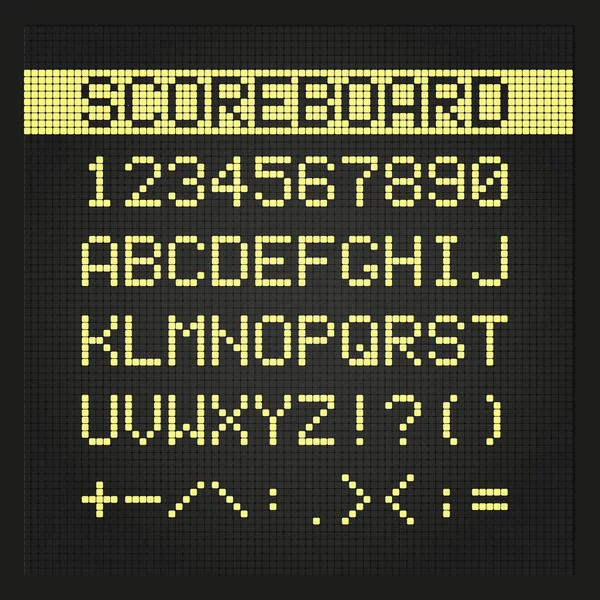 Scoreboard digital font — Stockový vektor