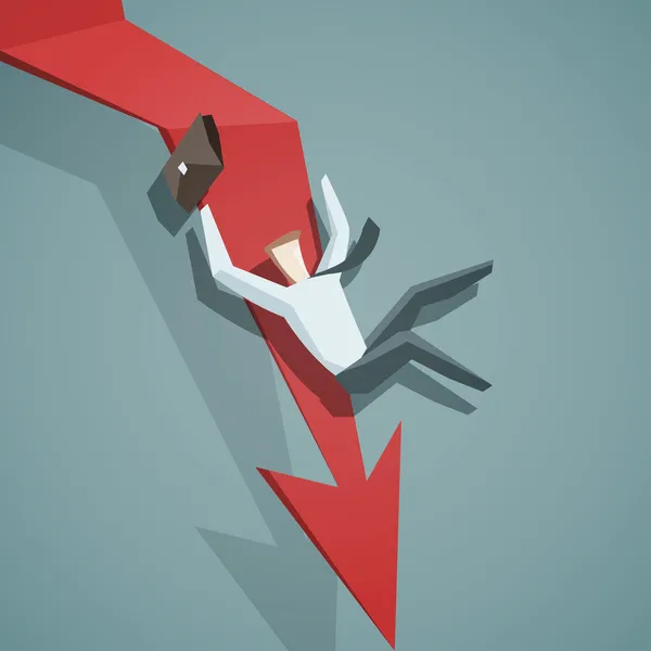 Crisis concept - Arrow graph going down — Stock Vector