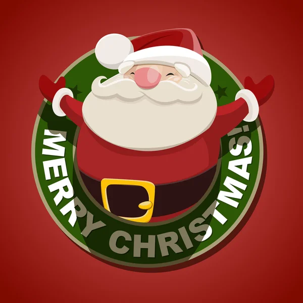 Étiquette de Noël avec le Père Noël — Image vectorielle