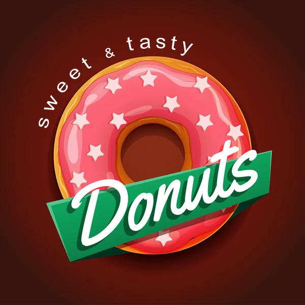 Sweet donut advertising banner — Stock Vector