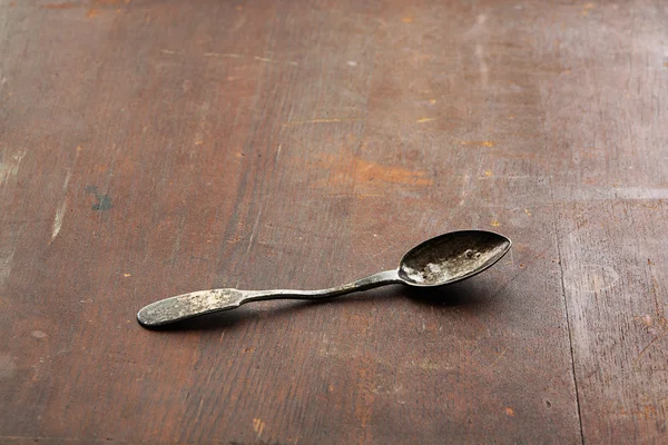 Vecchio cucchiaio d'argento — Foto Stock