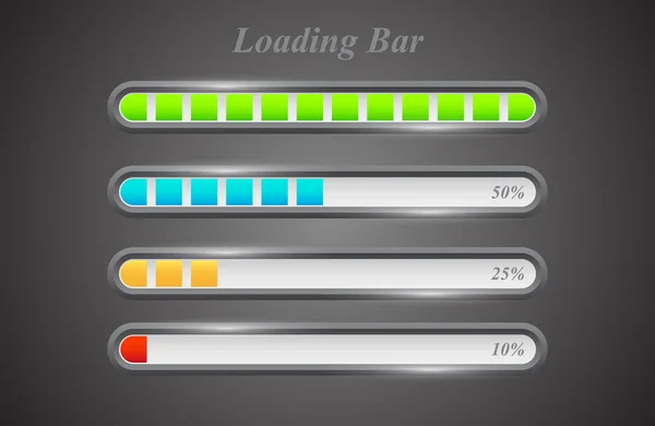 Modern color loading bars set — Stock Vector