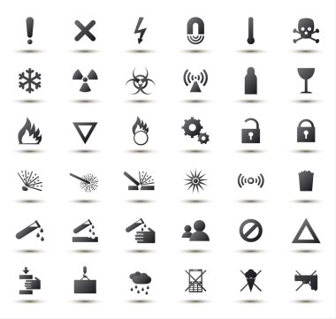 siyah tehlike ve uyarı işaretleri