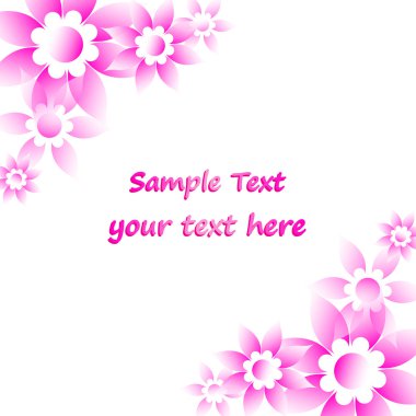 Pembe çiçek kartı