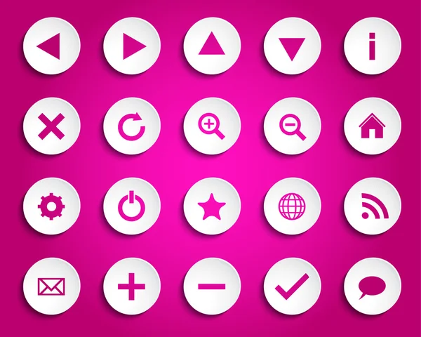 Vector iconos de papel simples aislados sobre fondo rosa — Vector de stock