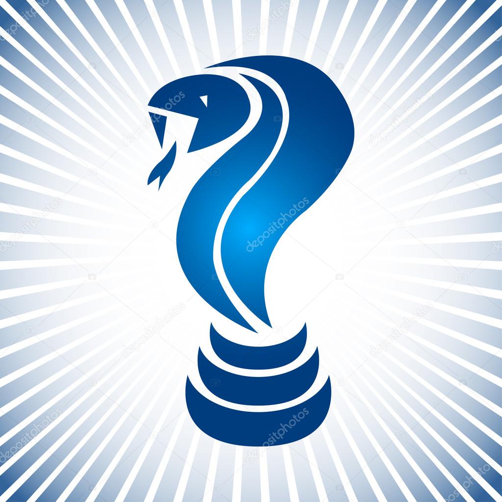 Blue simple vector snake logo