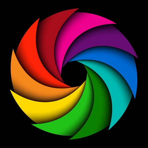Tourbillon arc-en-ciel coloré — Image vectorielle