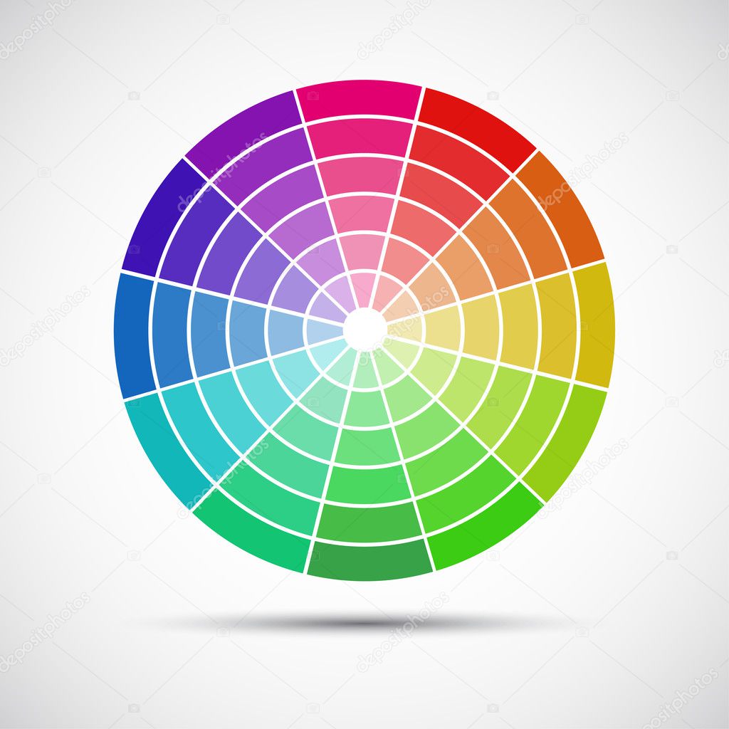 Color round palette on gray background, vector illustration