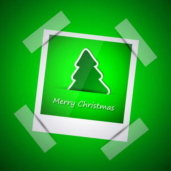 Green picture of merry christmas — Stock Vector