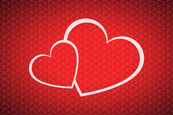 Valentines vectorielles fond de jour avec deux cœurs — Image vectorielle