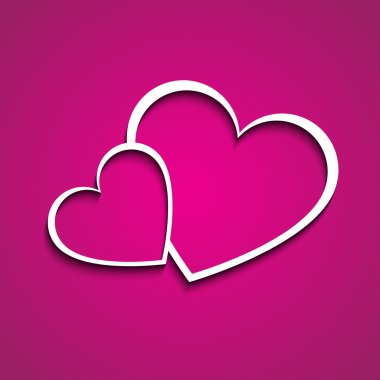 Sevgiliye arka plan ile iki kalp