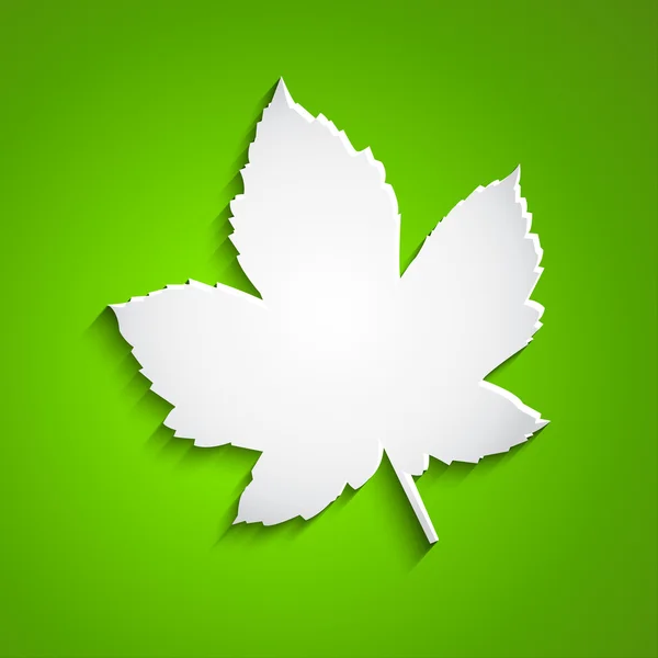 Φύλλο σφενδάμου σε πράσινο φόντο — Διανυσματικό Αρχείο