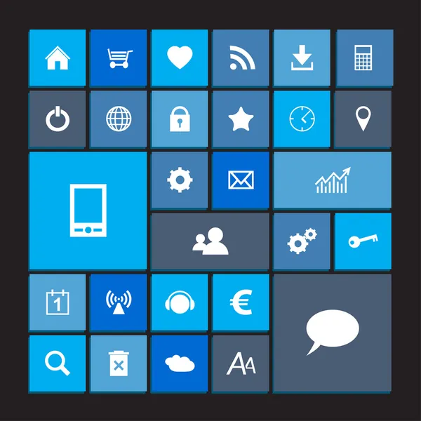 Набор синих икон метро — стоковый вектор