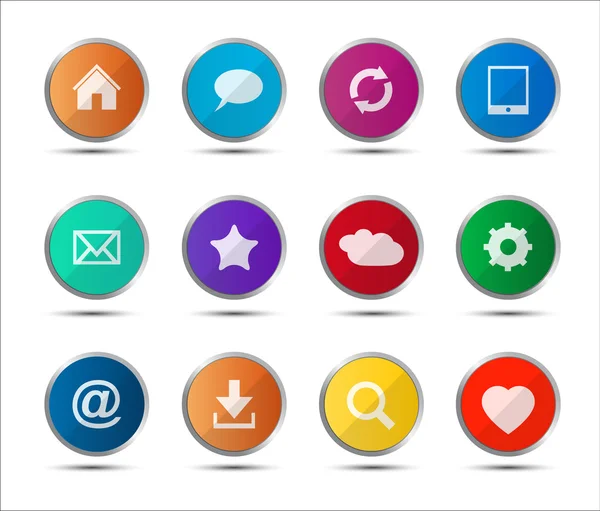 Set of colored navigation web icons — Stock Vector