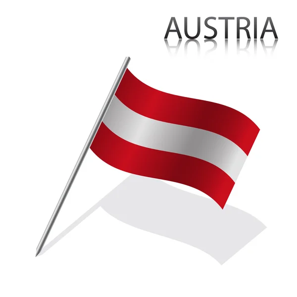 Bandera austriaca realista — Vector de stock