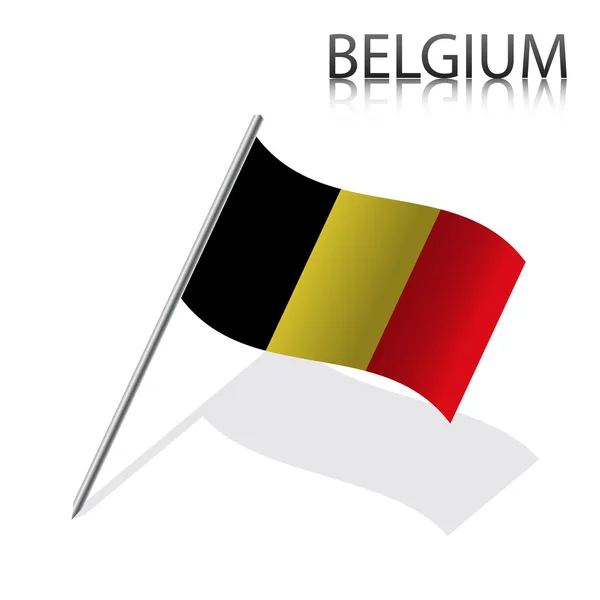 Drapeau belge réaliste — Image vectorielle