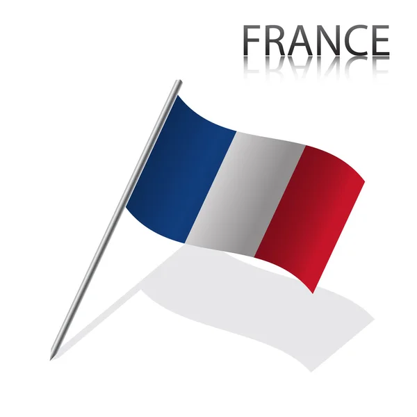 Bendera Prancis yang realistis - Stok Vektor
