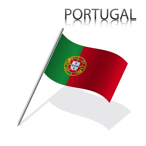 Bandera portuguesa realista — Vector de stock