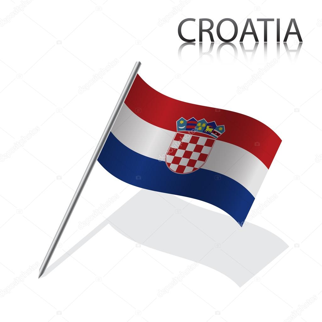 Realistic Croatian flag
