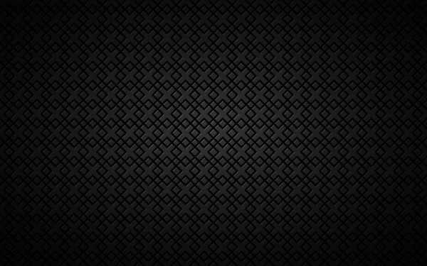 正方形で構成された黒い抽象的な背景 現代のテクノロジーダークデザイン 幾何学的ベクトル図 金属メッシュの質感 — ストックベクタ