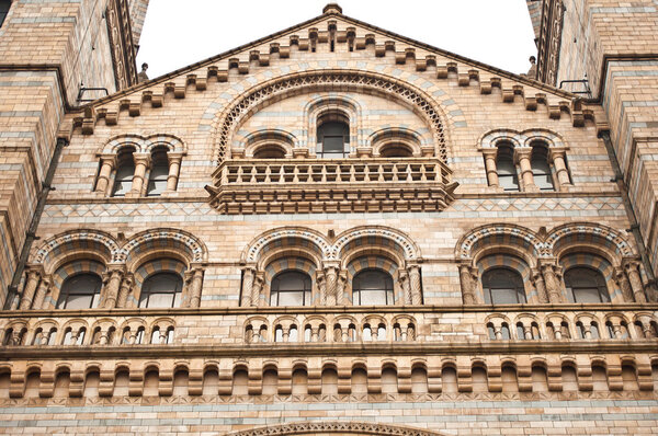 Facade of National History Museum in London
