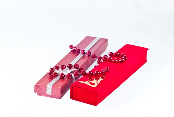 Cajas rojas de regalo para joyas — Foto de Stock
