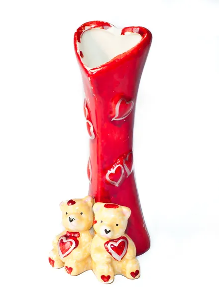 Valentijn rode vaas — Stockfoto