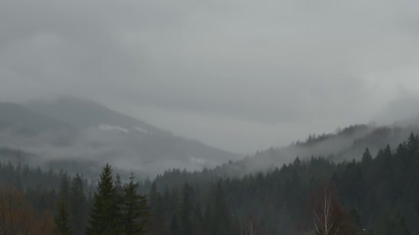 Nubes Mal Tiempo Las Montañas Timelapse Paisaje Montaña Las Nubes — Vídeos de Stock