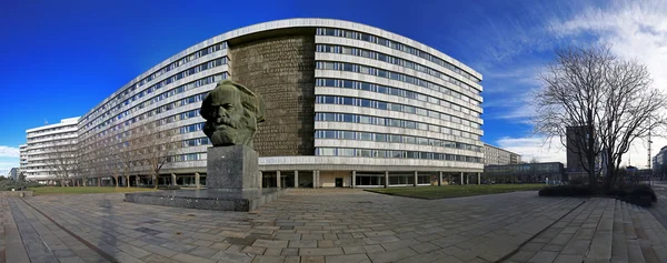 Chemnitz, cidade moderna na Saxônia, monumento Karl Marx — Fotografia de Stock