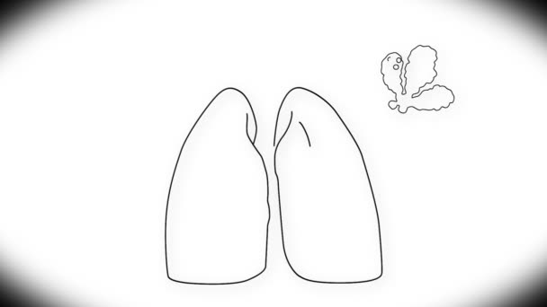 Mänskliga lungan animation — Stockvideo