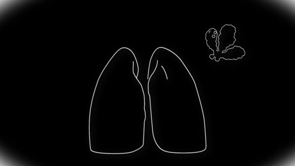 Animação pulmonar humana — Vídeo de Stock