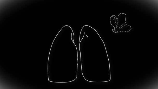 Animation menschlicher Lungen — Stockvideo
